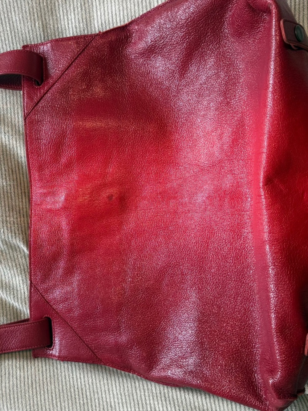 Bottega Venetia Intrecciato Shoulder Bag Messenger Bag Red Leather - Picture 2 of 6